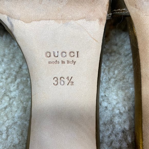 Gucci Gold Hysteria Bronze Leather Sandal - Picture 7 of 8